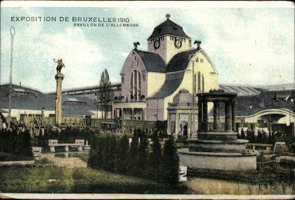 Set von 83 Ansichtskarten, Brüssel Weltausstellung 1910