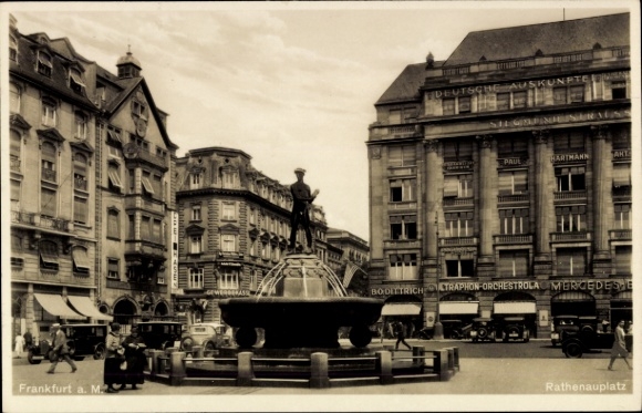 Ak Frankfurt am Main, Rathenauplatz, Brunnen