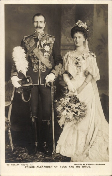 Ak Prinz Alexander von Teck, Prinzessin Alice von Großbritannien und Irland