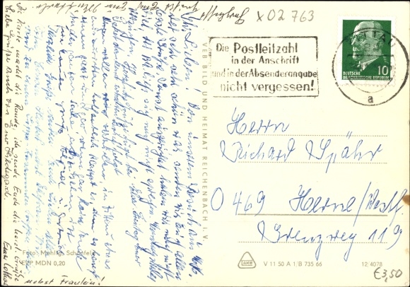 Postcard Mittelherwigsdorf Zittau basin, general view, municipal office, after-work home