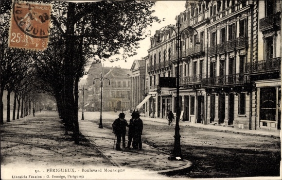 Postcard Périgueux Dordogne, Boulevard Montaigne, Straßenpartie