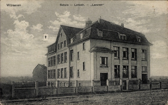 Ak Würselen Noordrijn-Westfalen, school, ziekenhuis, Lenastraße