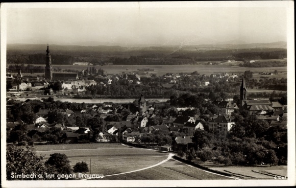 PC Simbach am Inn in Lower Bavaria, total view of the place towards Braunau