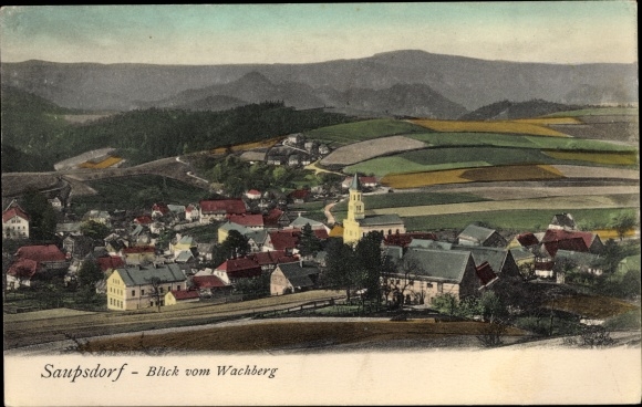 Postcard Saupsdorf Sebnitz Saxony, panorama from the Wachberg