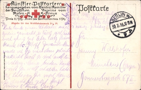 Kunstenaar Ak Scholz, Adolf, Duits oorlogsschip op zee, Collectie Duitse Rode Kruis