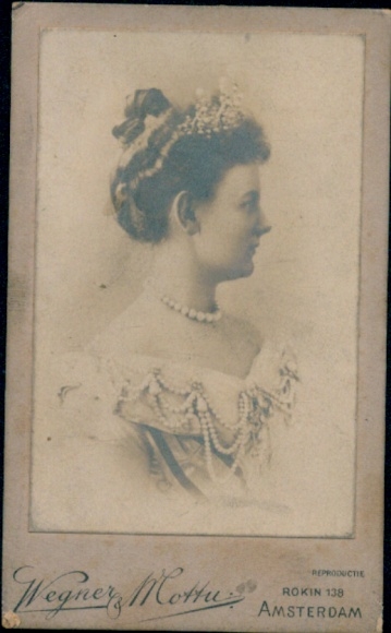 CdV Königin Wilhelmina der Niederlande, Portrait, Fotograf Wegner & Mottu, Amsterdam