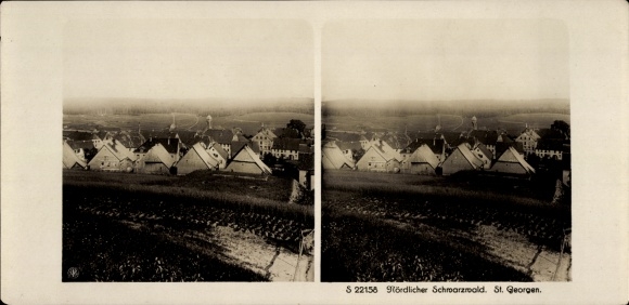Stereo Foto Sankt Georgen im Schwarzwald, Stadtansicht