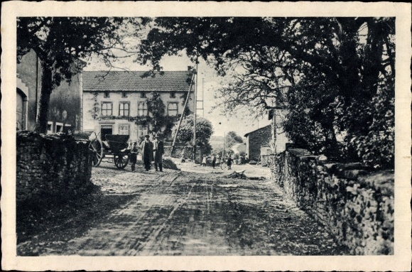 Postcard Leidingen Wallerfang Saarland, Former German-French border road