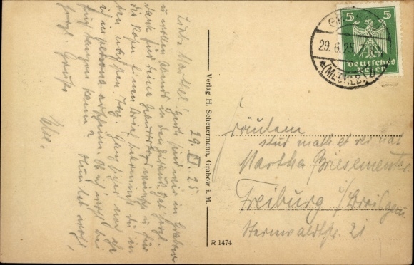 Postcard Grabow in Mecklenburg, Eldepartie at the Schlossbahn