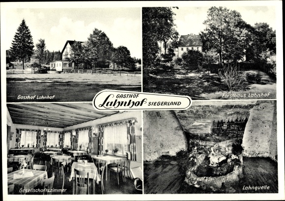 Ansichtkaart Lahnhof Nenkersdorf Netphen in het Siegerland, herberg, boswachtershuis, Lahnbron