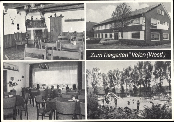 Ak Velen in Westfalen, Hotel Restaurant Zum Tiergarten, Innenansicht