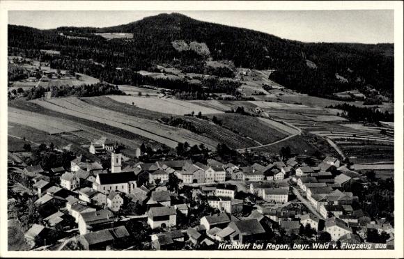 Postcard Kirchdorf im Wald Lower Bavaria, aerial photograph