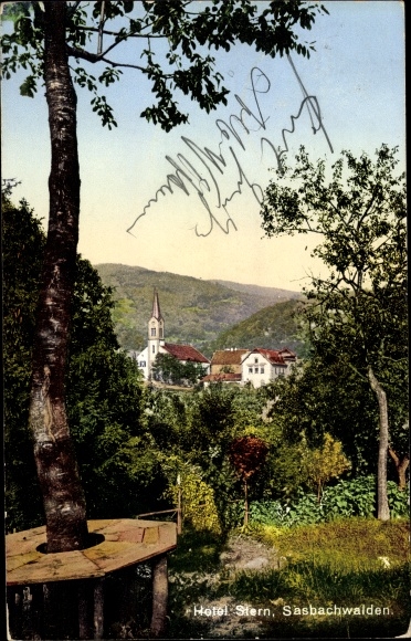 Postcard Sasbachwalden Black Forest, view of the Hotel Stern