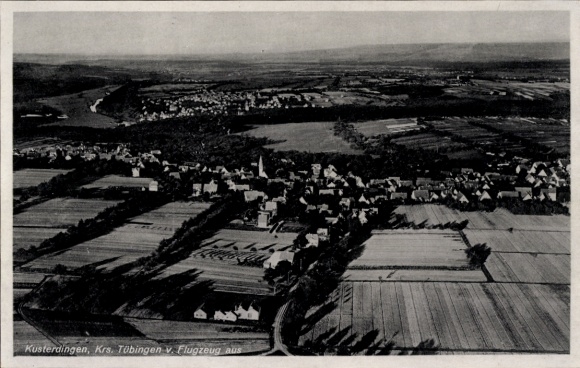 Postcard Kusterdingen in Württemberg, aerial photograph
