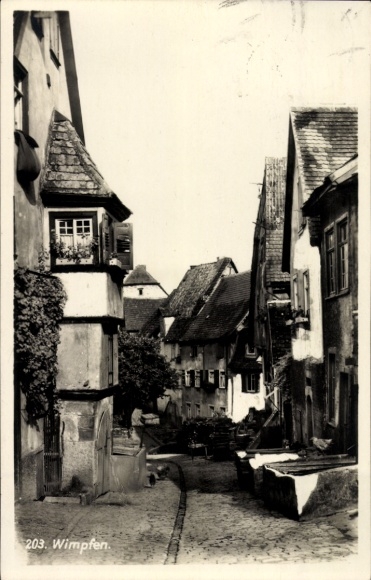 Ak Bad Wimpfen am Neckar, straatgedeelte, woongebouwen