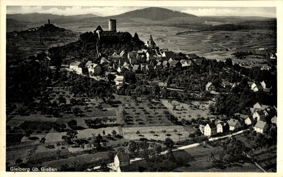Postcard Krofdorf Gleiberg Wettenberg in Hesse, aerial photograph