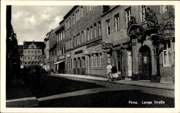 Ak Pirna an der Elbe Sachsen, Partie in der Lange Straße