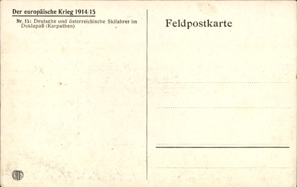 Artist Postcard Trache, R., Imperial-Royal Army, Skijäger Troops, Dukla Pass, Carpathians, I WW