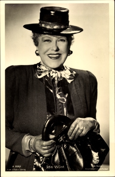 KP aktorka Ida Wüst, portret, kapelusz, torebka