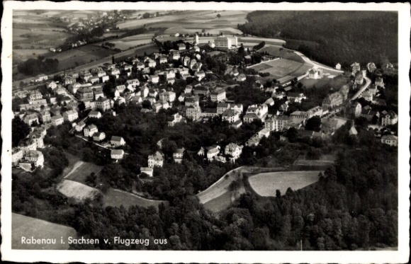 Postcard Rabenau in the Ore Mountains Saxony, aerial photograph