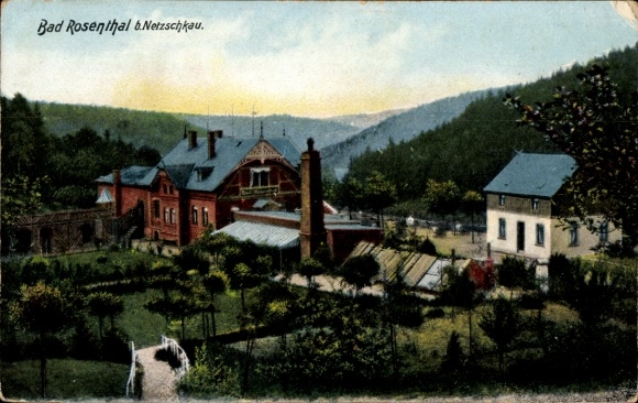 Ak Eichmühle Netzschkau im Vogtland, Blick auf Bad Rosenthal