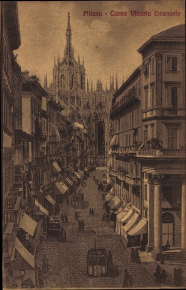 Postcard Milano Mailand Lombardia, Corso Vittorio Emanuele