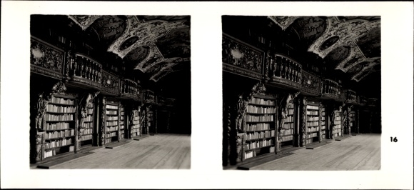 Stereo photo treasures of the Baroque, Waldsassen Upper Palatinate, Cistercian abbey, library