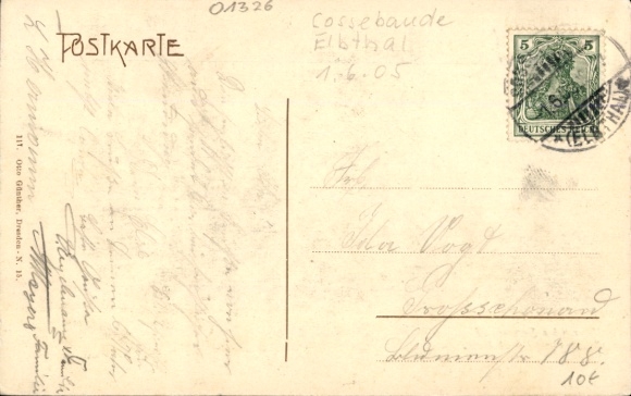 Postcard Dresden Niederpoyritz, partial view, Staffelstein