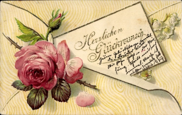 Postcard Congratulations, Rose