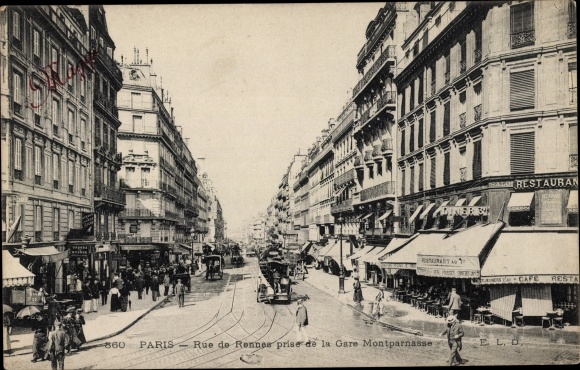 Ak Paris VI., Rue de Rennes, briefpapier, auto's, Royal Hotel