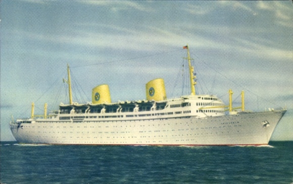 Ak passagiersschip MS Gripsholm, zicht stuurboord