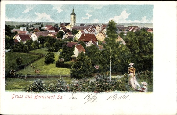 PC Bernstadt on the Eigen in Saxony, total view of the village