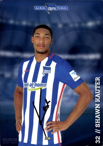 Autogrammkarte Fußballer Shwan Kauter, Hertha BSC, Autogramm
