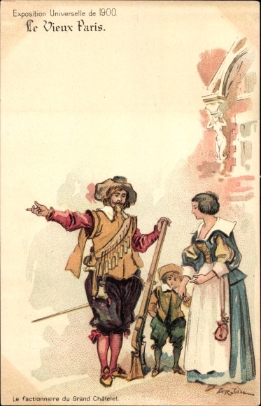 Artysta KP Robida, Exposition Universelle de 1900, Vieux Paris, Le factionnaire du Grand Chatelet