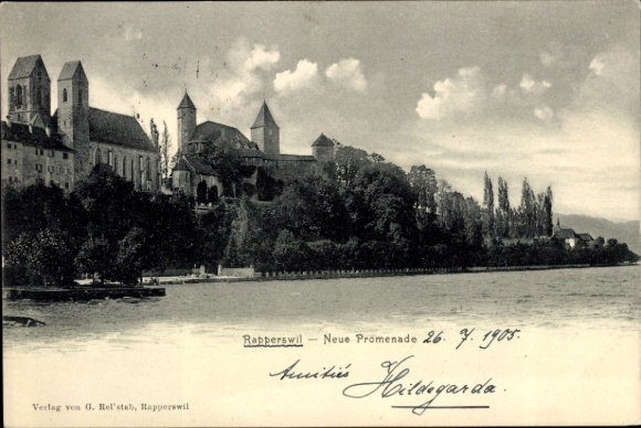 KP Rapperswil Kanton St. Gallen, Nowa Promenada, Widok na Jezioro, 1905