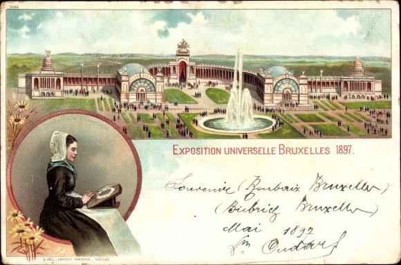 Chromo-Litho Bruxelles Brussels, Exposition Universelle 1897, Dentelliere Flamande
