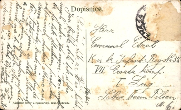 Postcard Praha Prague, Powder Tower, House of the Royal Capital, Trams