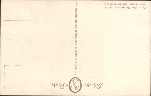 Postcard For thine is the kingdom, praying soldiers, Jesus