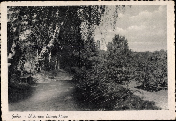 Ak Guben in Niederlausitz, uitzicht op de Bismarcktoren