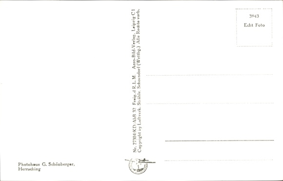 Postcard Herrsching am Ammersee, aerial photograph