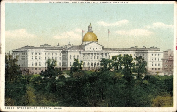 Ak Boston Massachusetts USA, State House, Architectuur, RD Andrews, Wm. Chapman, RG Sturgis