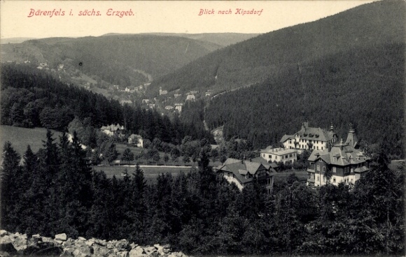 Postcard Bärenfels Altenberg in the Ore Mountains, view to Kipsdorf