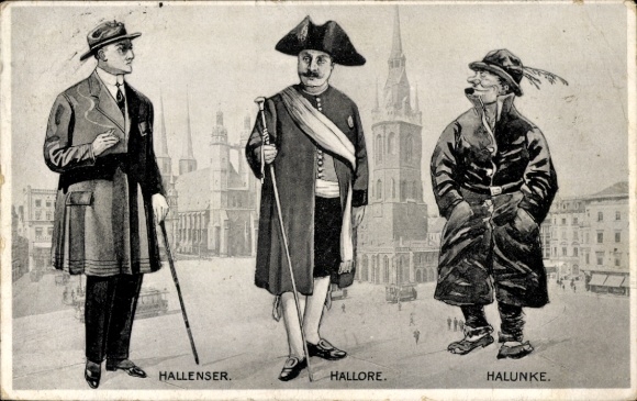 KP Halle an der Saale, Hallenser, Hallore, Hallunke, Katedra w tle