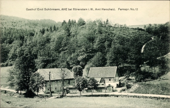 Postcard Ahe Herscheid in the Sauerland, Gasthof Emil Schürmann