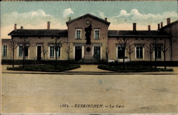 Postcard Euskirchen North Rhine Westphalia, La Gare, train station