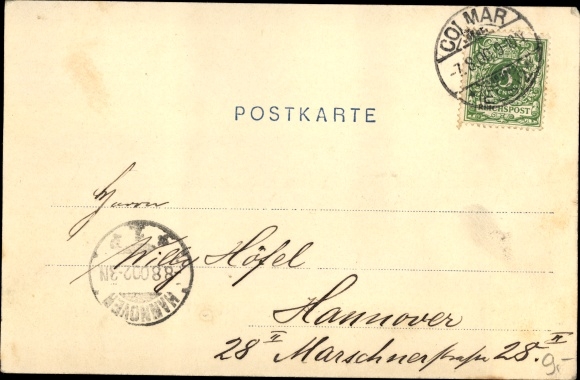 Postcard Saales Vosges, German French border