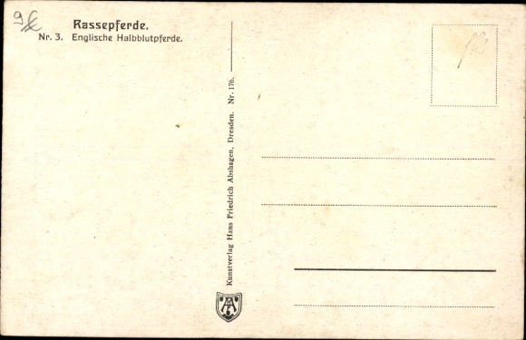Artist Postcard Trache, R., Two English Half-Blood Horses
