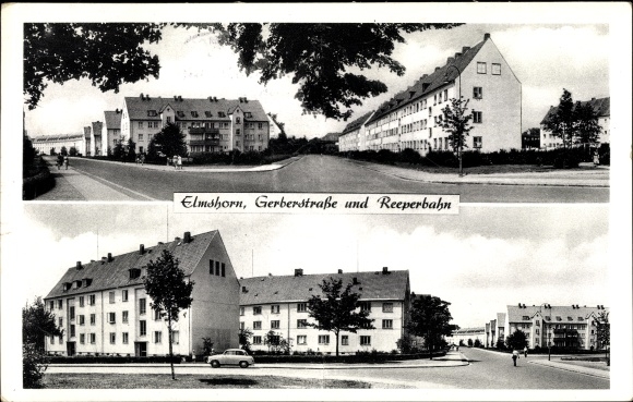 Ak Elmshorn in Sleeswijk-Holstein, Gerberstrasse en Reeperbahn