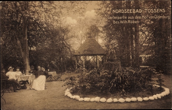 Postcard Nordseebad Tossens Butjadingen, Hof von Oldenburg, Gartenpartie