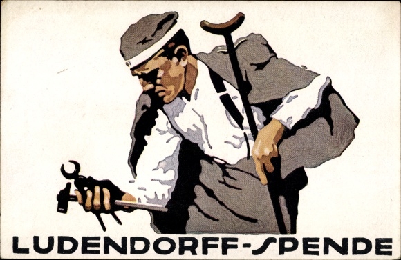 Künstler Ak Hohlwein, Ludwig, Ludendorff Spende, Kriegsveteran, Werkzeuge